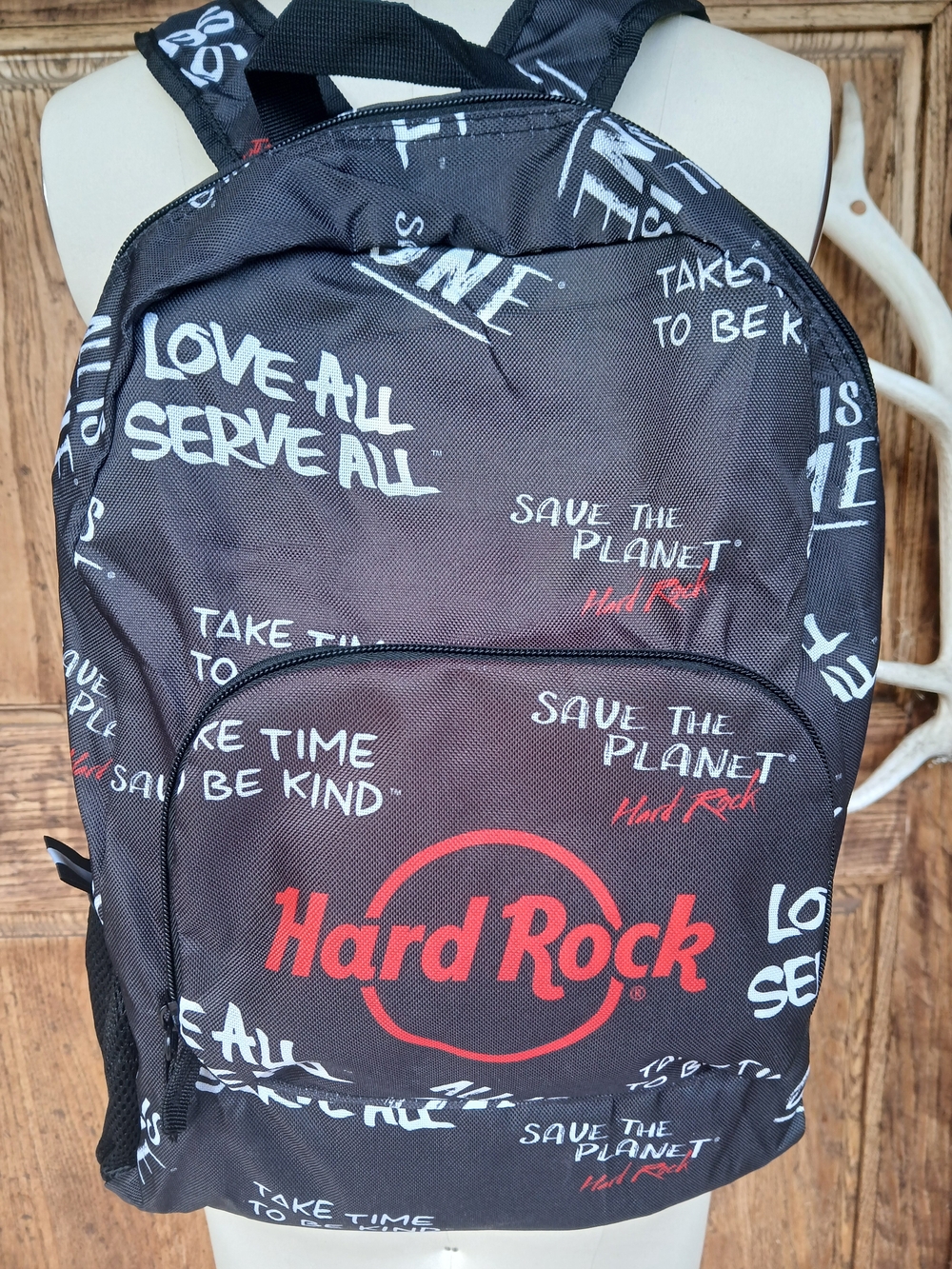 Authentic Hard Rock Cafe "Love All Serve All" Packable Backpack